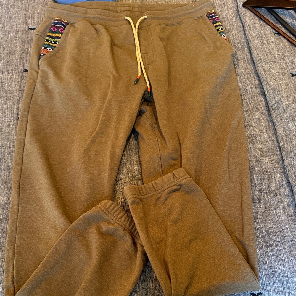 Howler Brothers Tan Joggers with Patterned Pockets